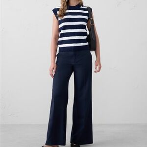 Navy Wide-Leg Women's Pants
